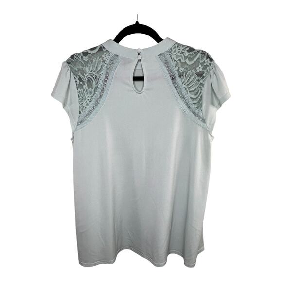 Torrid Mint Green Lace Short Sleeve Top Size 0 - Picture 4 of 7